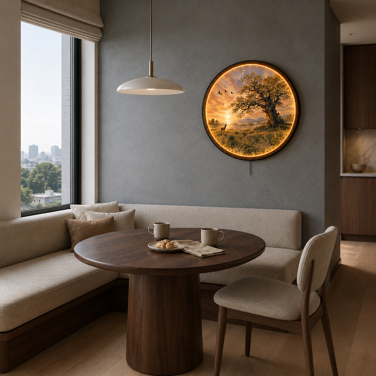 Golden Legacy Tree LED Wall Art – Illuminated Nature Wall Decor