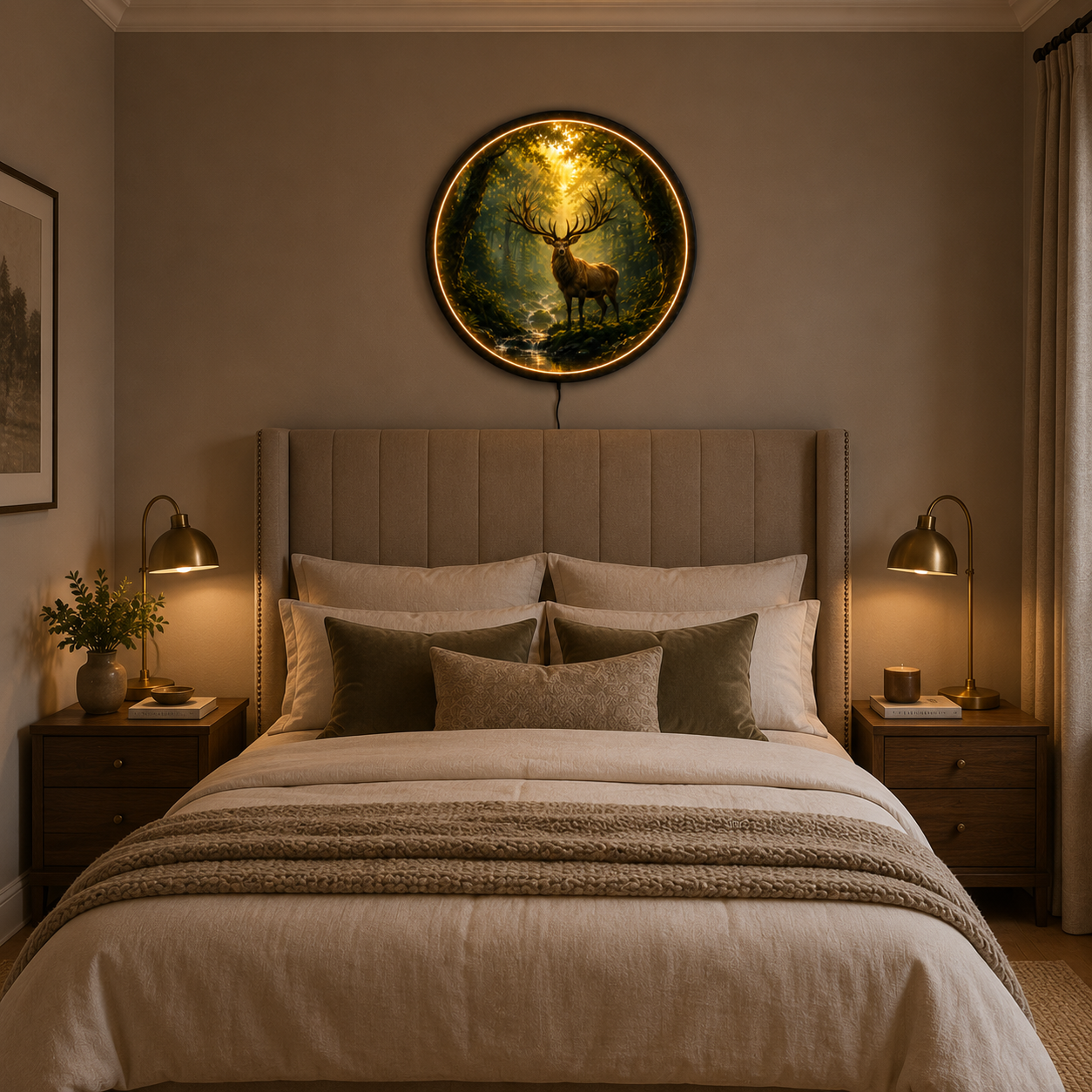 Majestic Forest Stag LED Wall Art – Illuminated Nature Wall Decor
