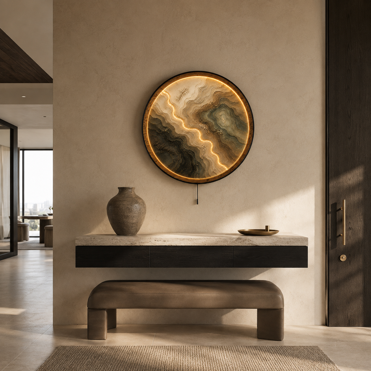 Terra Flow Abstract LED Wall Art – Modern Earth Landscape
