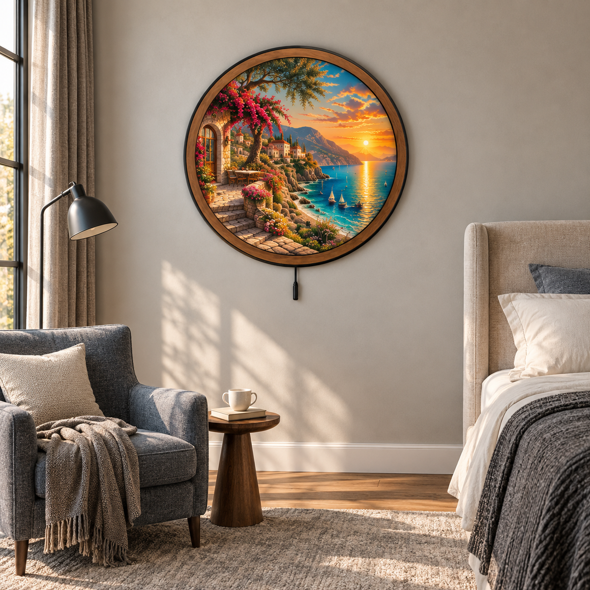 Amalfi Golden Hour – Mediterranean Coast LED Wall Art