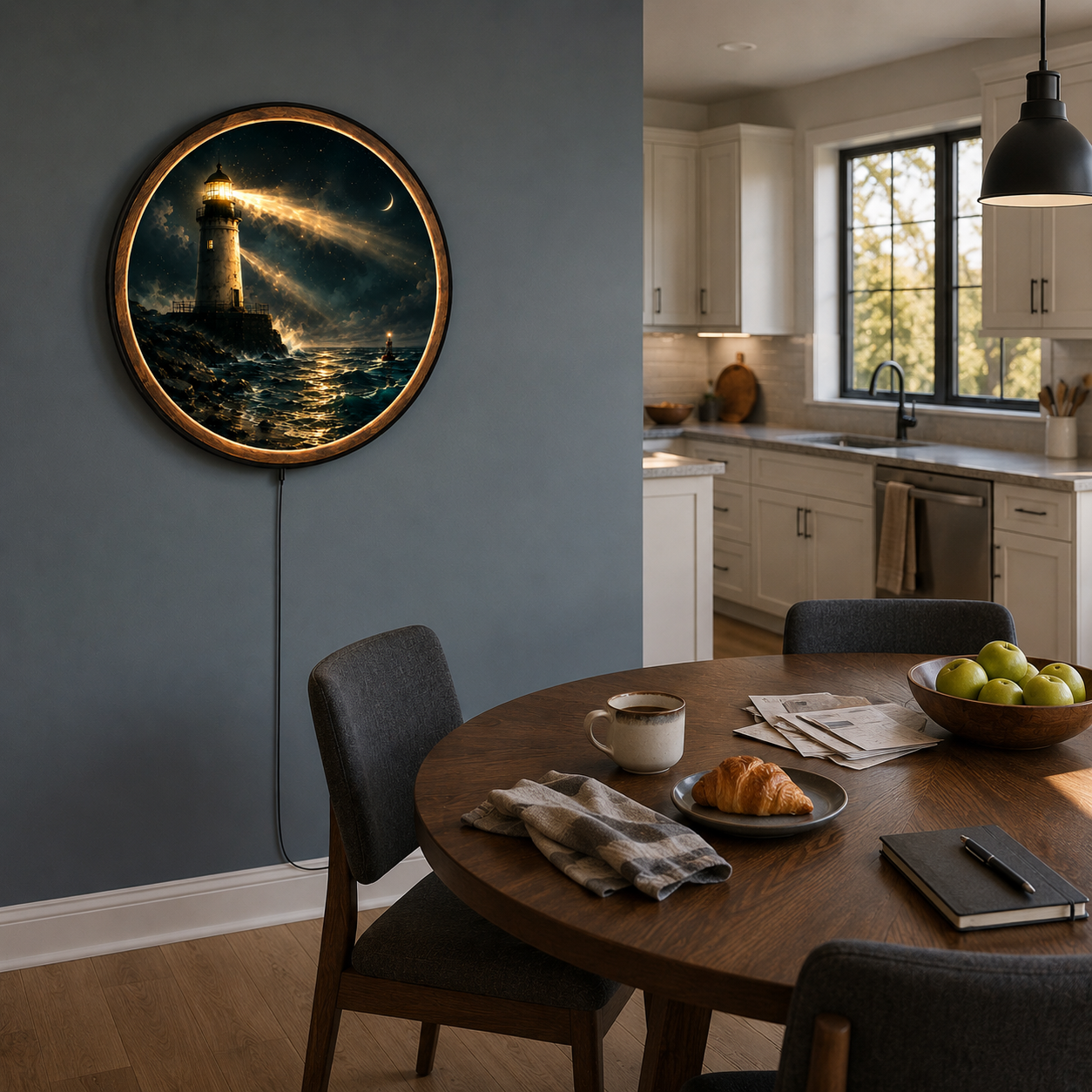 Beacon Through the Storm LED Wall Art – Lighthouse Coastal Decor