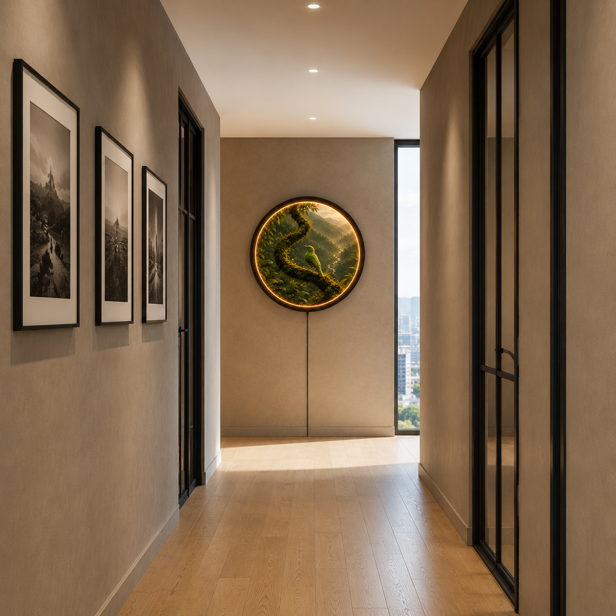 Emerald Rainforest Bird LED Wall Art – Nature Acrylic Decor