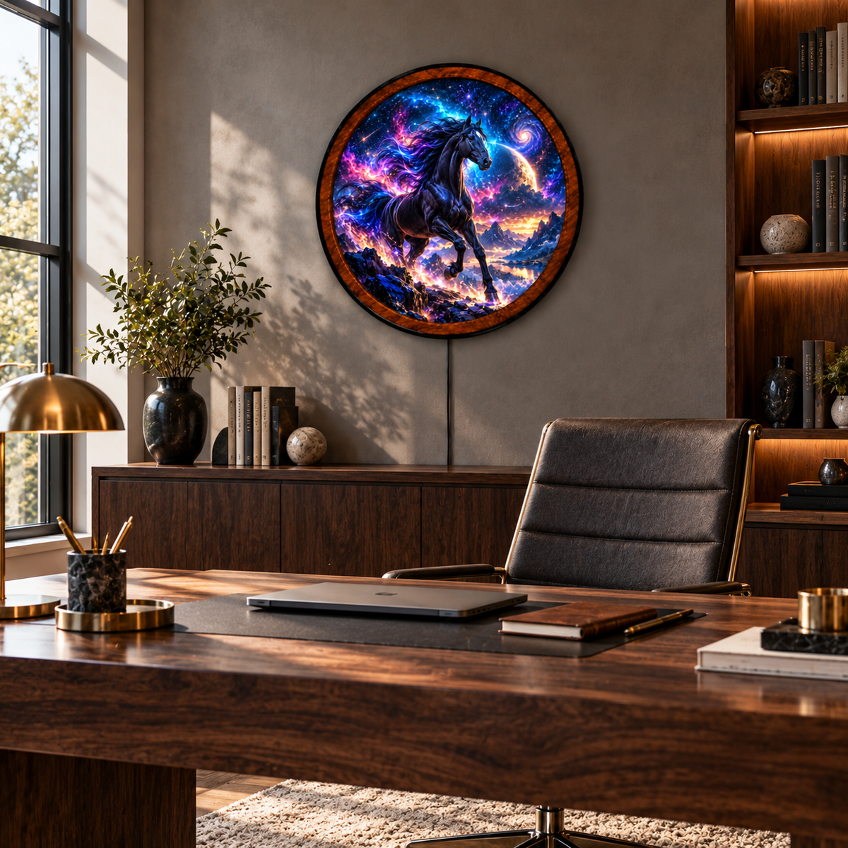 Cosmic Stallion – Handcrafted LED Wall Art