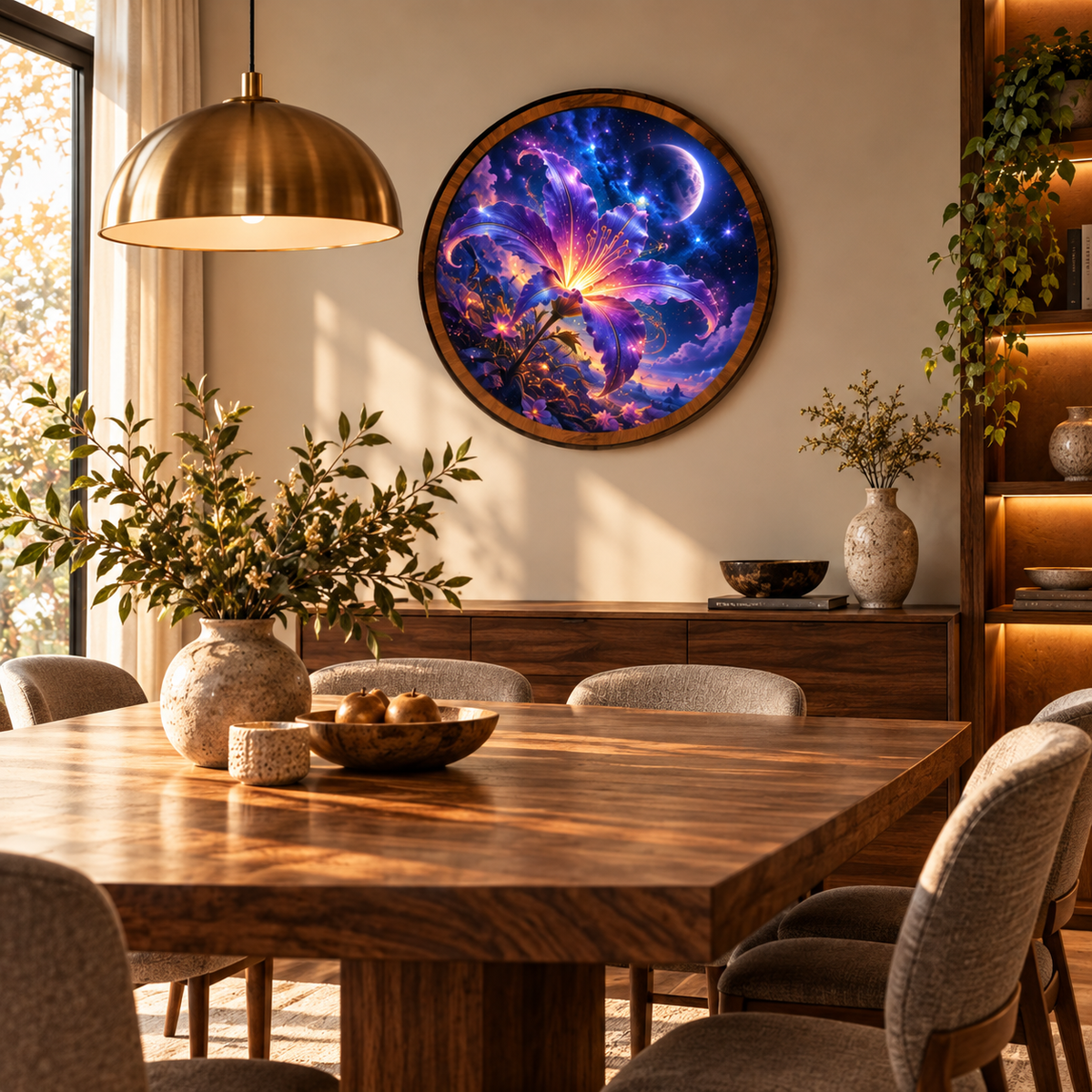 Celestial Lily – Handcrafted LED Wall Art