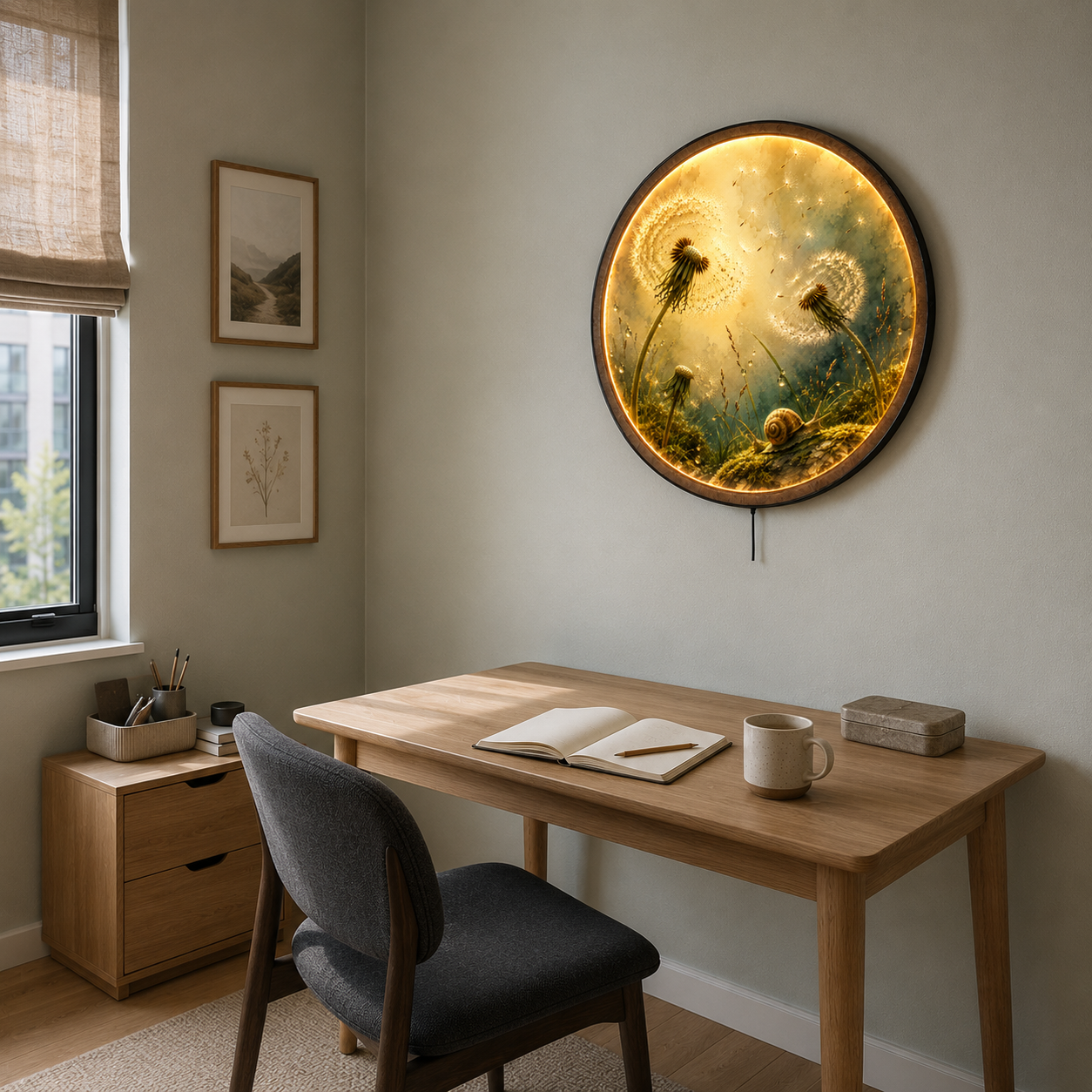 Wishing Meadow Dandelion LED Wall Art – Botanical Nature Decor