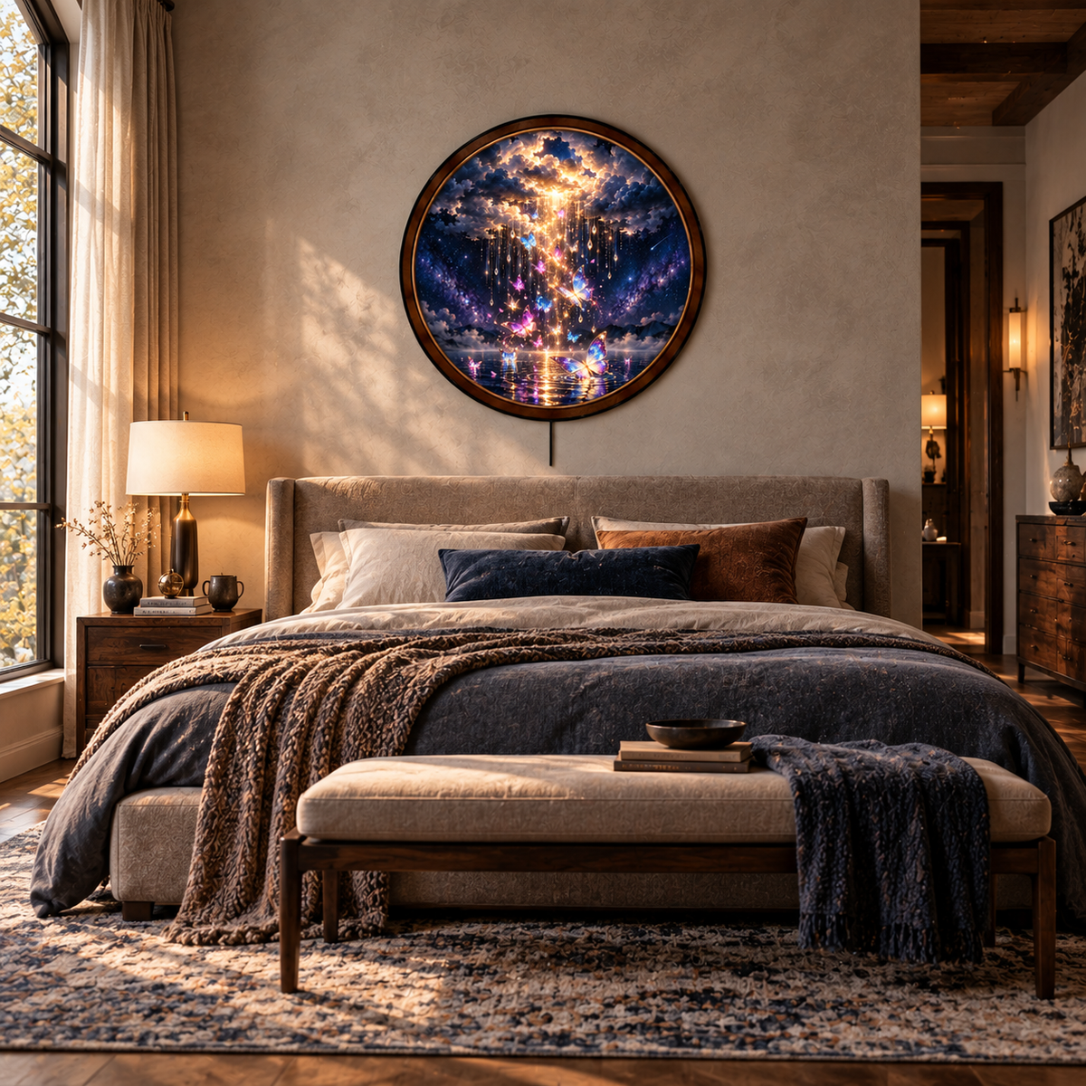 Handcrafted Celestial Butterfly Waterfall LED Wall Art