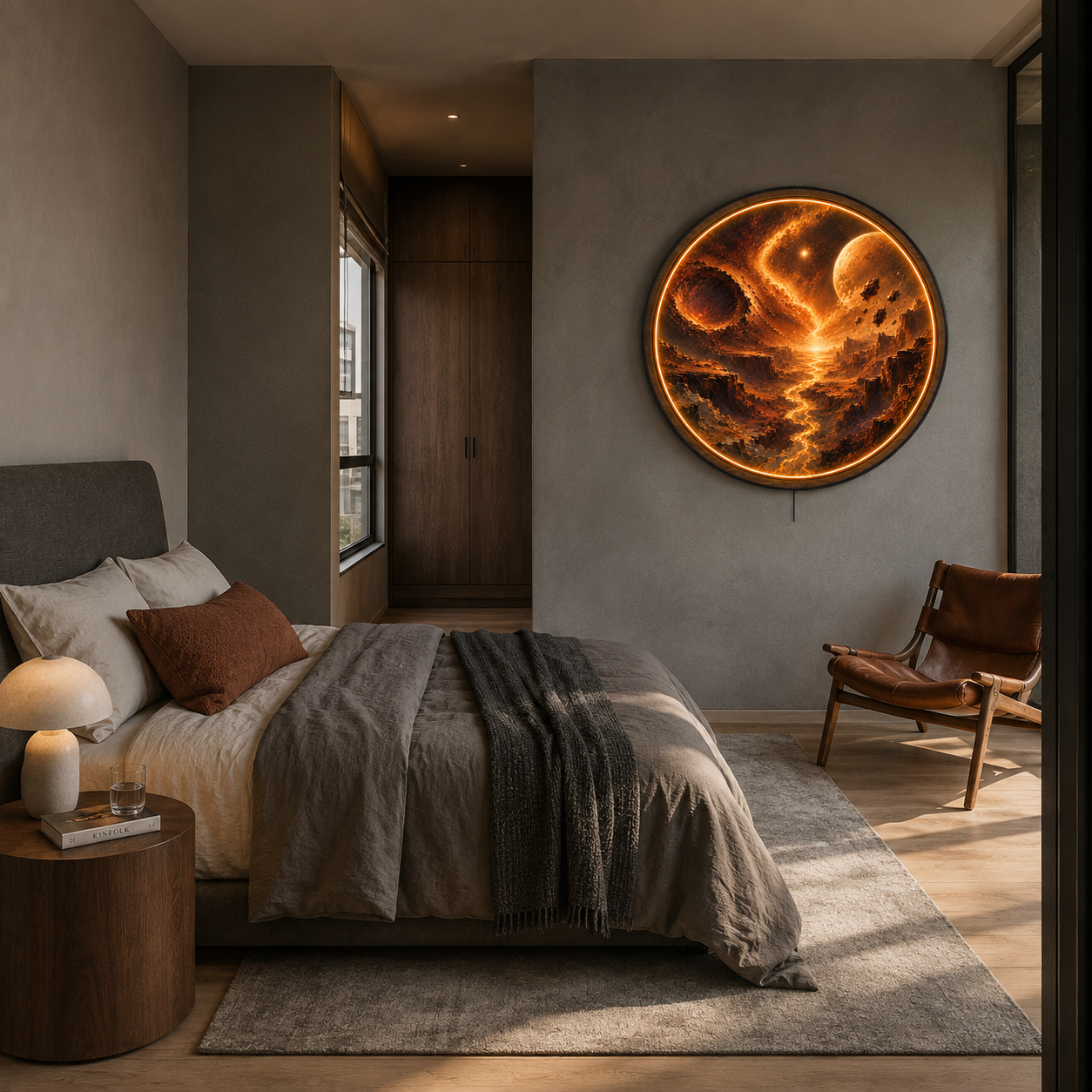 Emberworld Horizon LED Wall Art – Cosmic Desert Landscape