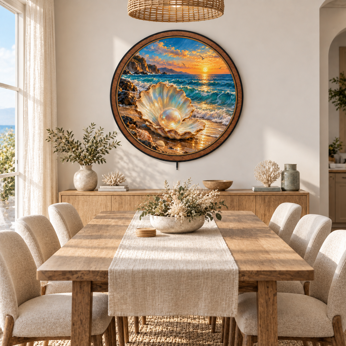 Ocean Pearl – Golden Sunset LED Wall Art