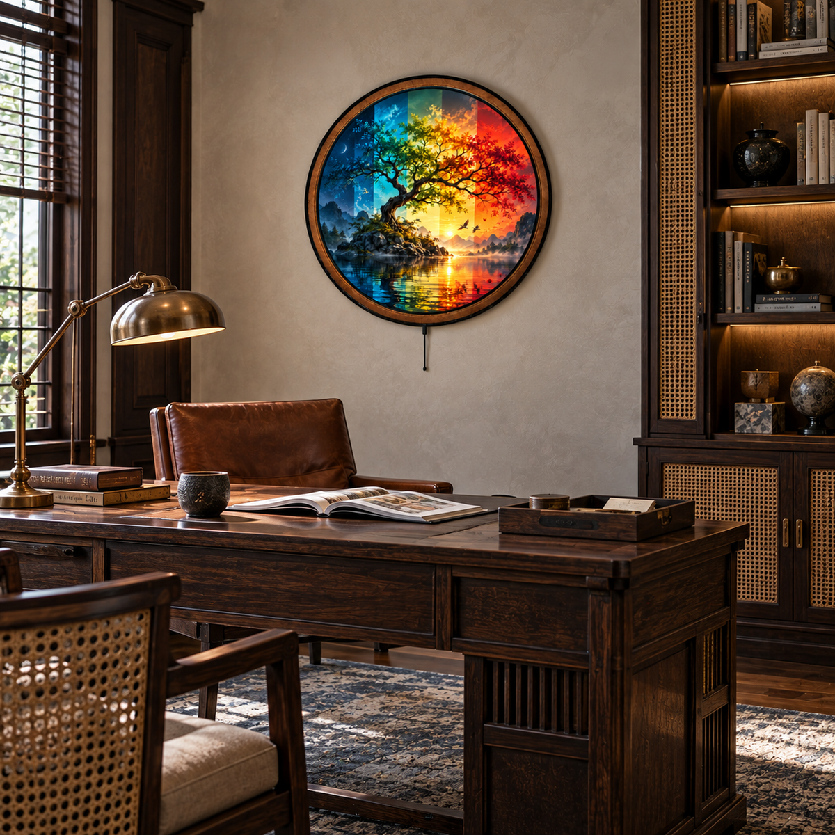 Handcrafted Tree of Four Seasons LED Wall Art