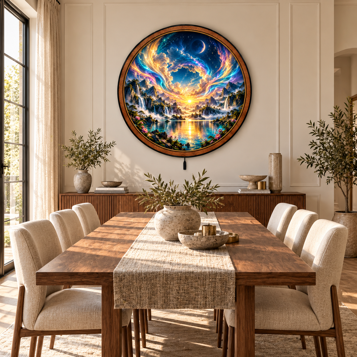 Celestial Paradise Portal Circular LED Wall Art
