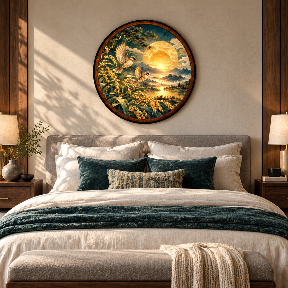 Birds & Sunset Landscape – Handcrafted LED Wall Art