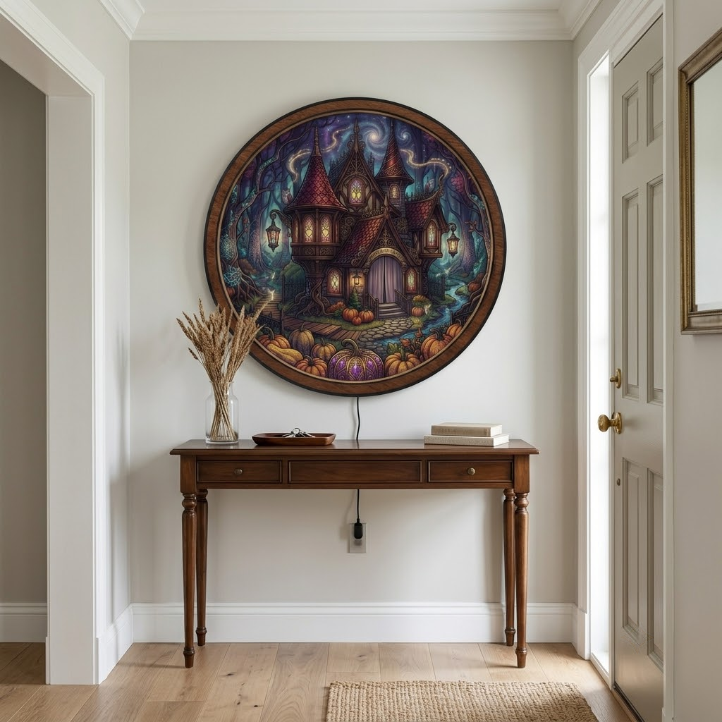 Enchanted Manor – Mystic Forest Halloween LED Wall Art