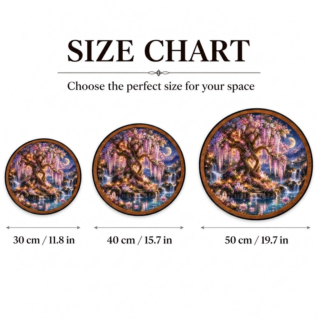 Enchanted Tree of Love – Handcrafted Round LED Wall Art