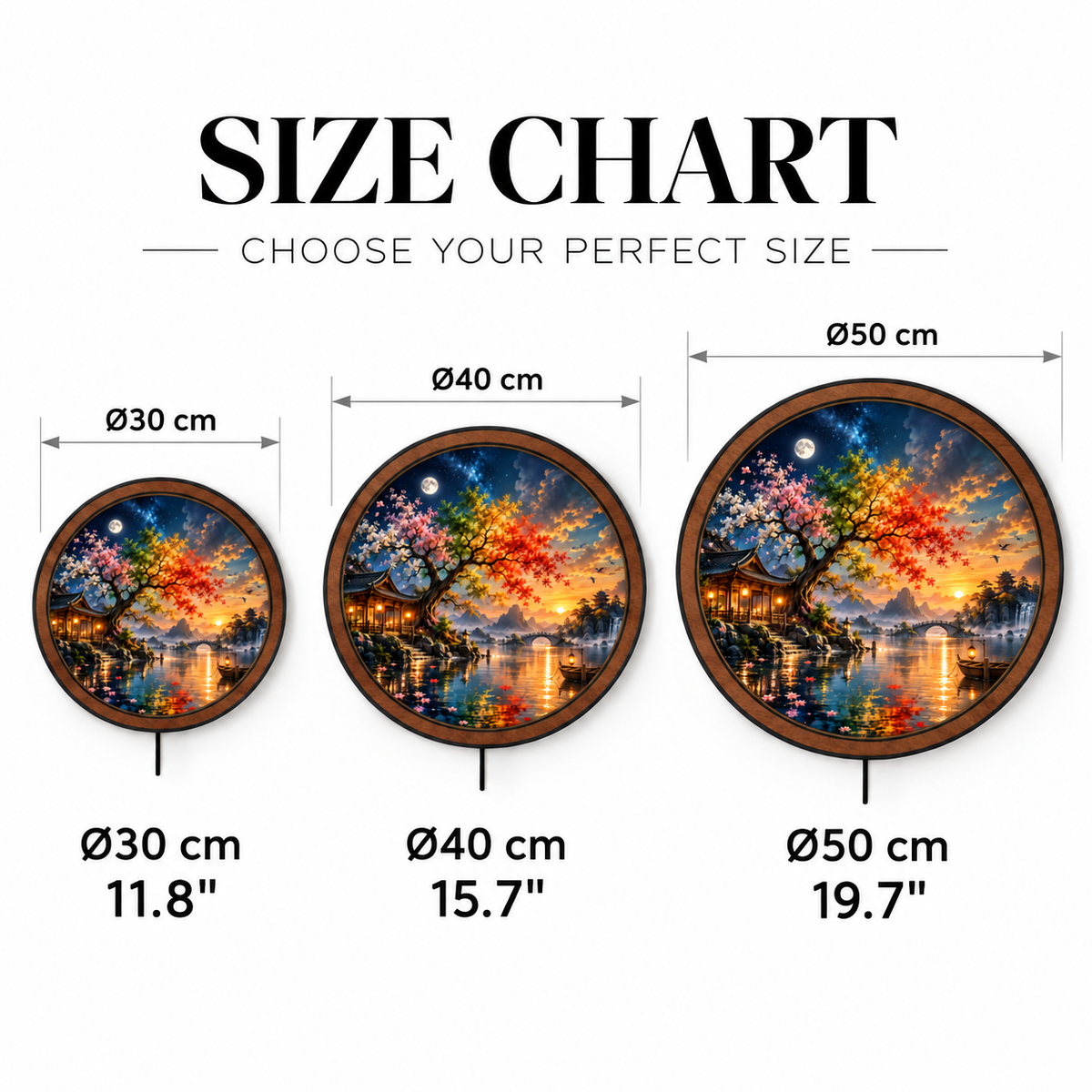 Four Seasons Harmony – Moonlit Garden LED Wall Art