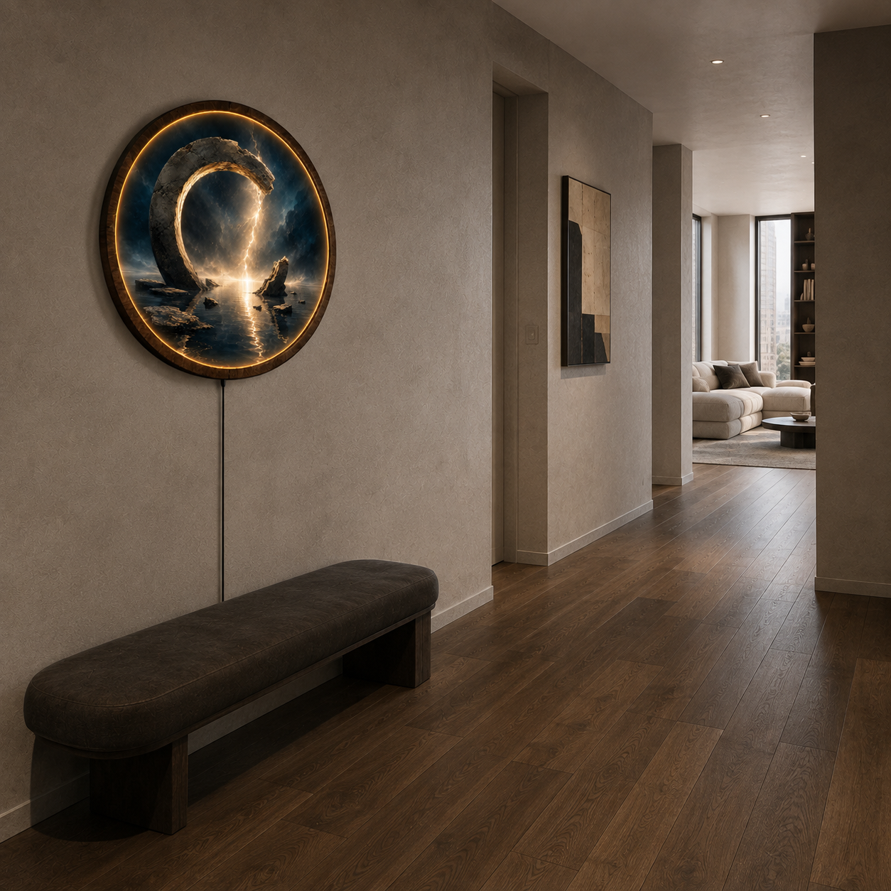 The Pearl Rift LED Wall Art – Mystical Portal Round Wall Decor