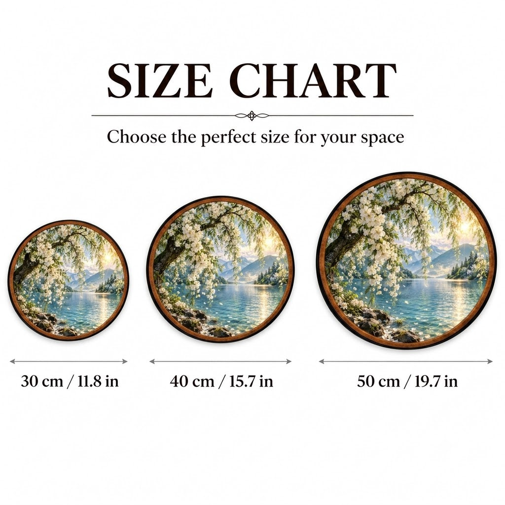 Spring Blossom Serenity – Handcrafted Round LED Wall Art