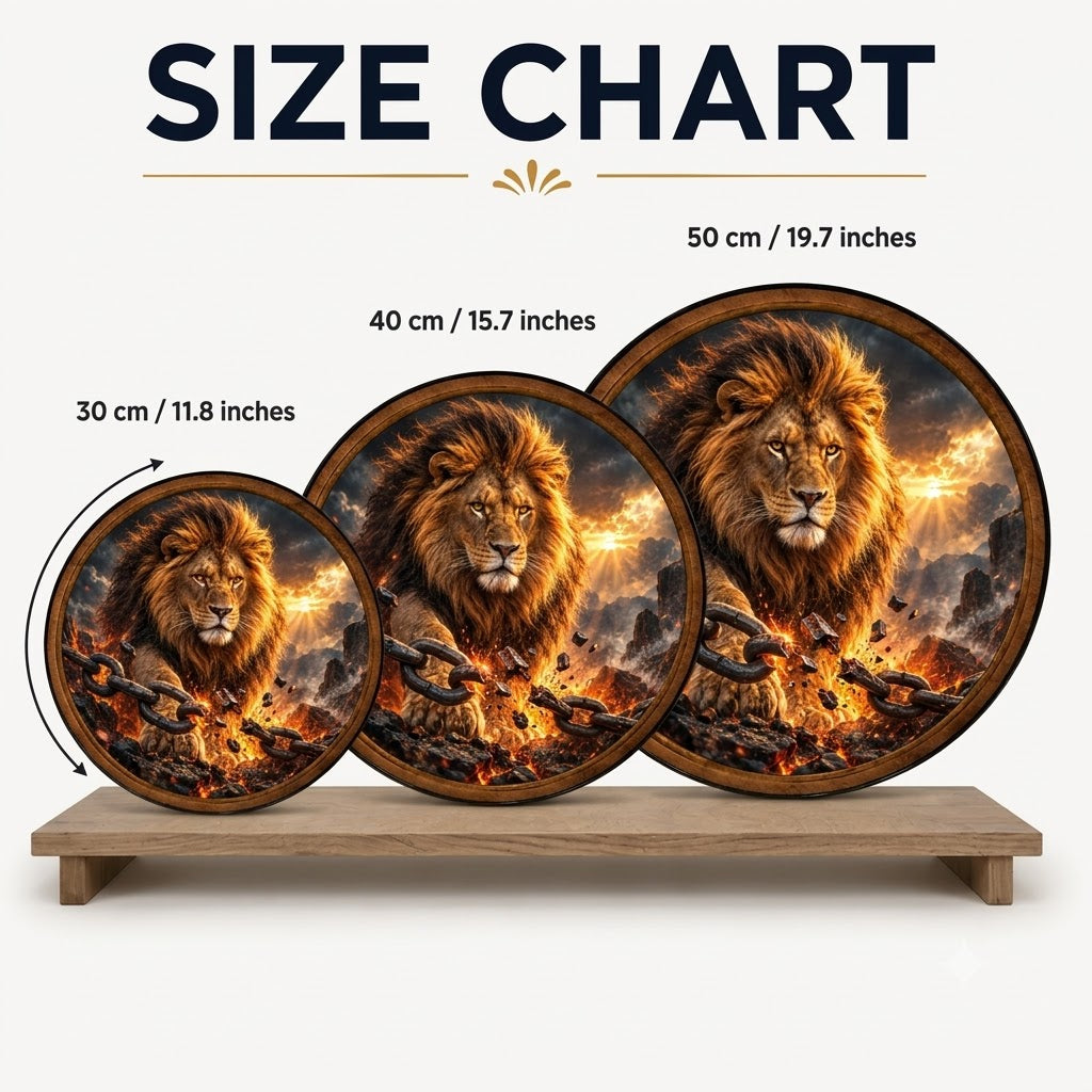 Handcrafted Break Every Chain Lion LED Wall Art
