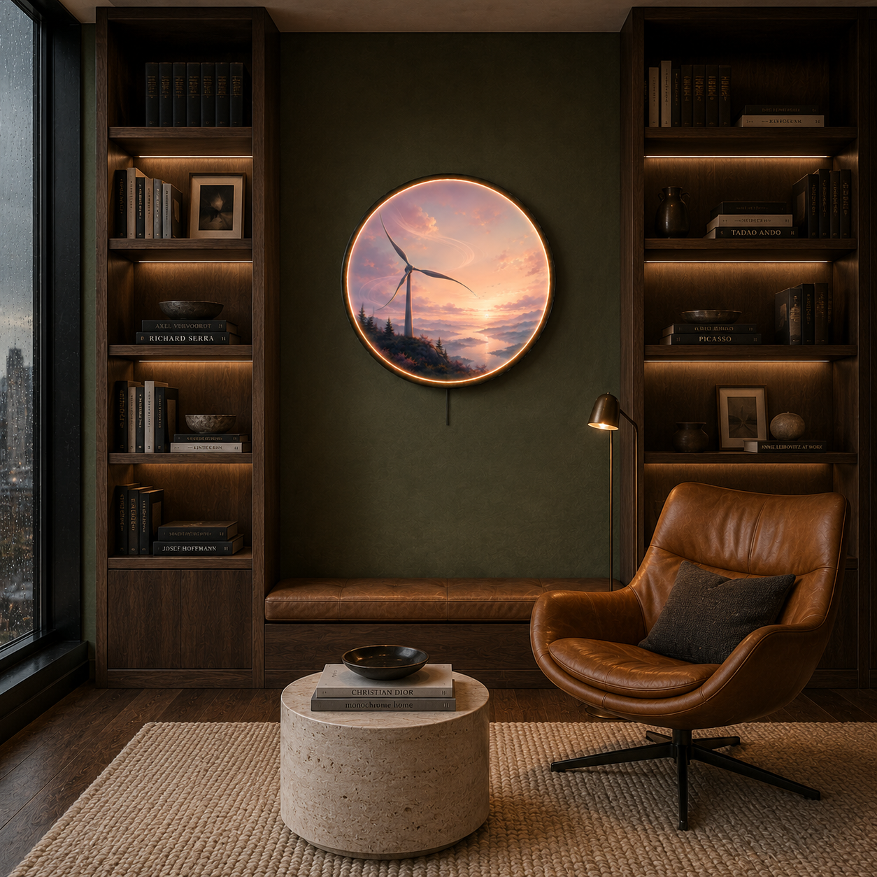 Winds of Dawn LED Wall Art – Serene Mountain Landscape