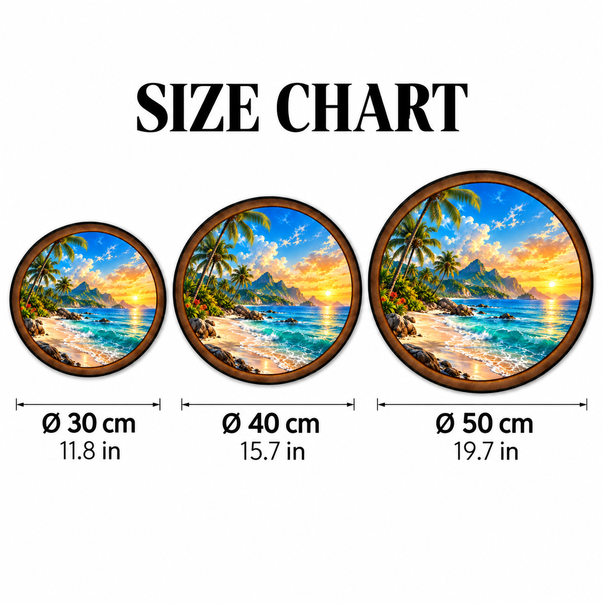 Tropical Paradise – Golden Sunset LED Wall Art