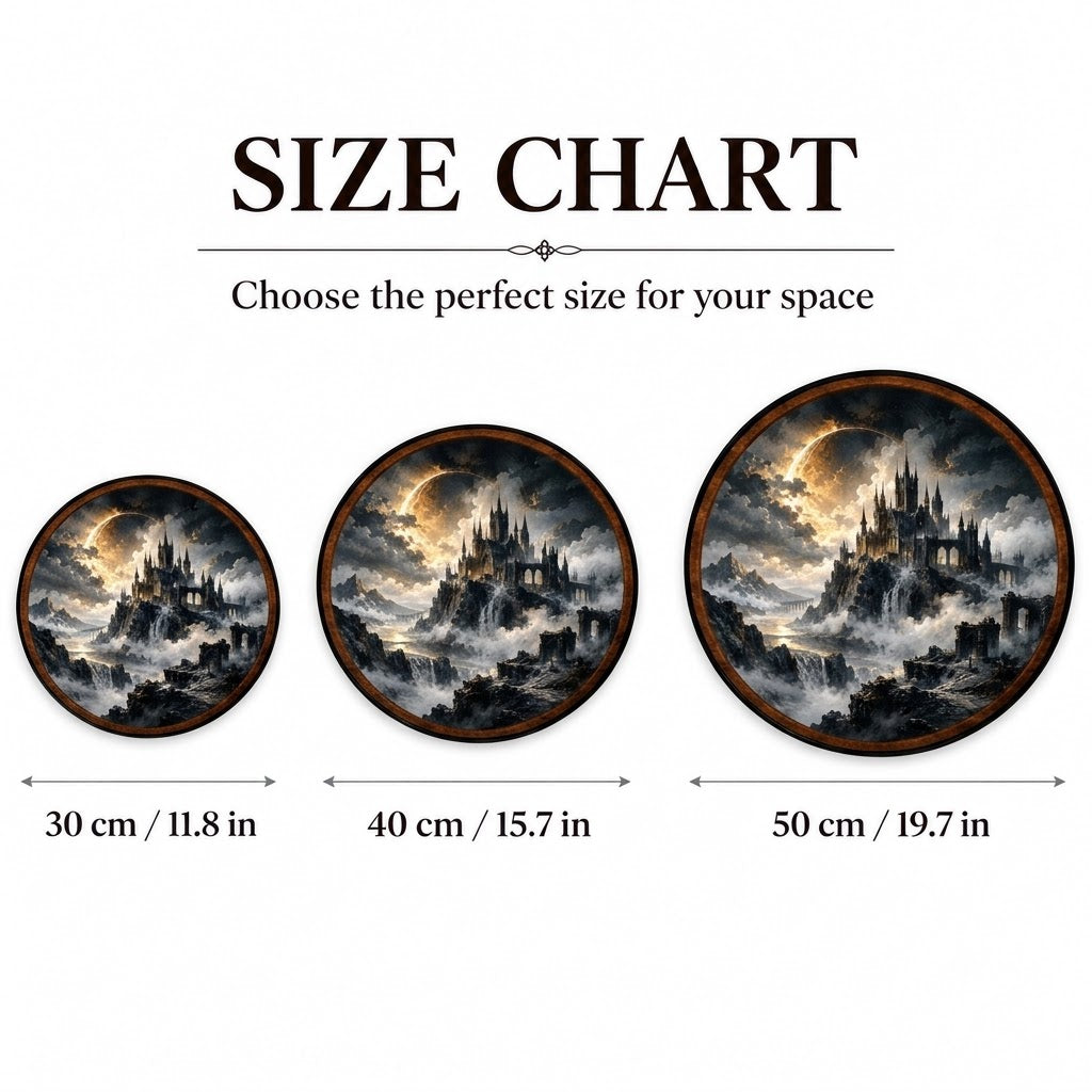 Gothic Castle & Golden Moon – Handcrafted LED Wall Art