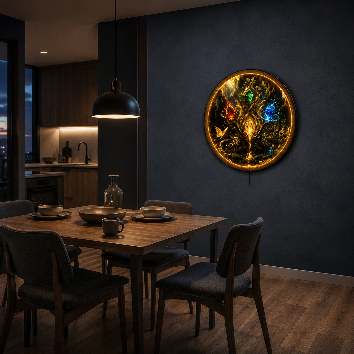 Everglow Relic LED Wall Art – Enchanted Forest Crystal Decor
