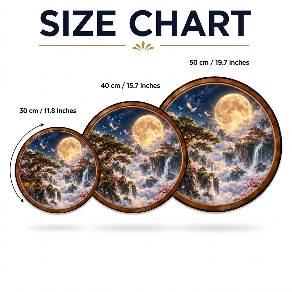 Handcrafted Moonlit Mountain Sanctuary LED Wall Art