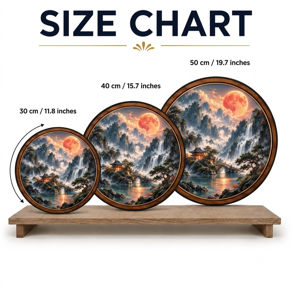 Handcrafted Moonlit Mountain Sanctuary LED Wall Art