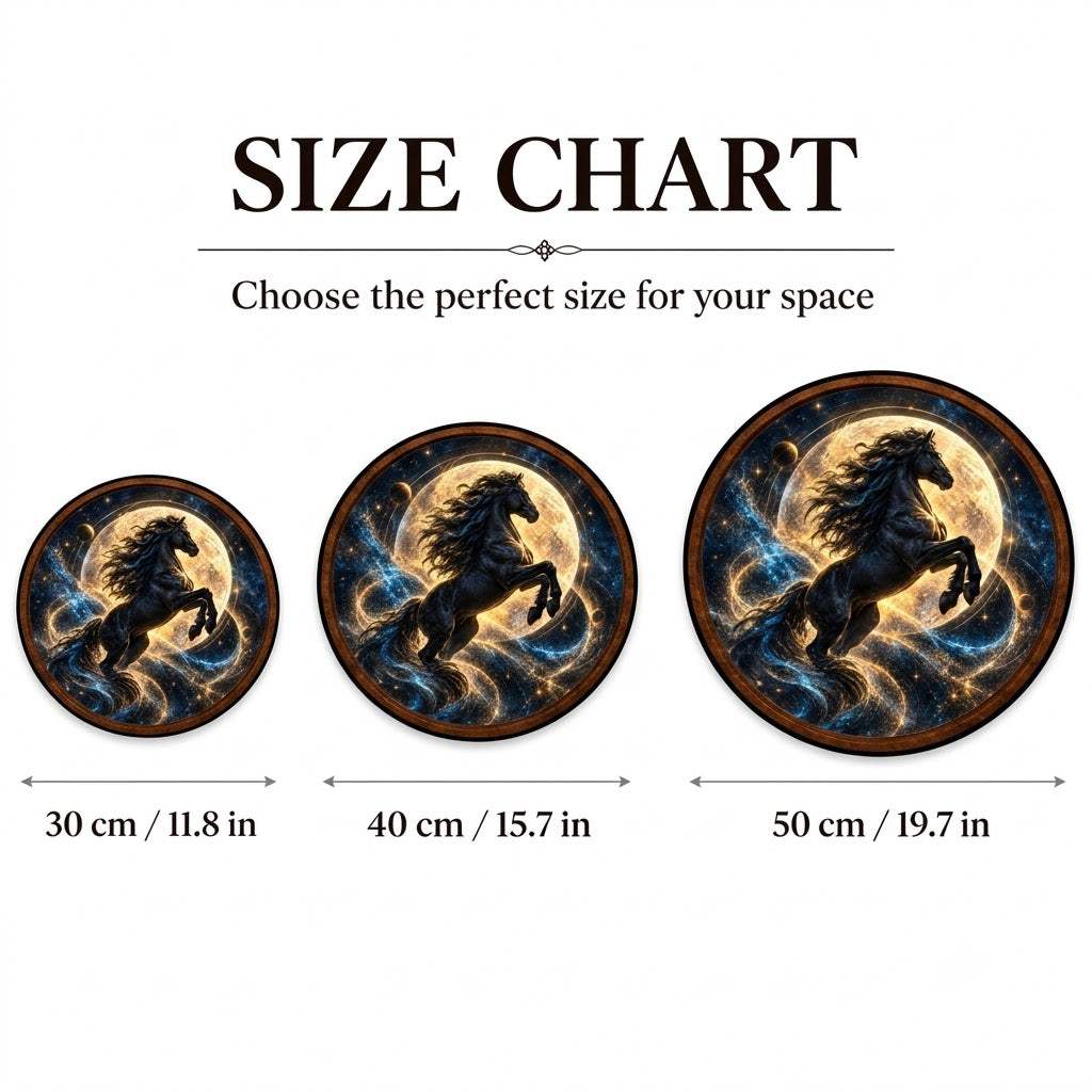 Midnight Stallion – Handcrafted LED Wall Art | Majestic Black Horse & Golden Moon