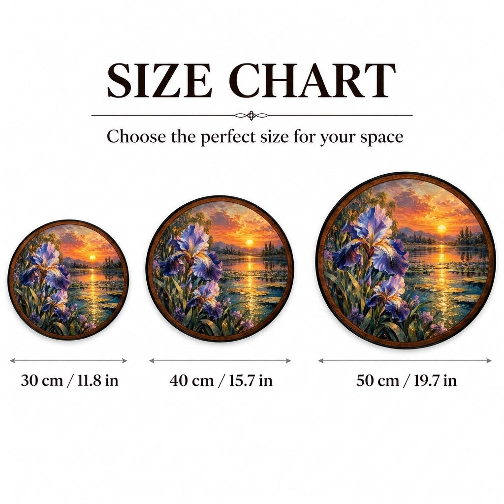 Golden Iris Sunset – Handcrafted LED Wall Art