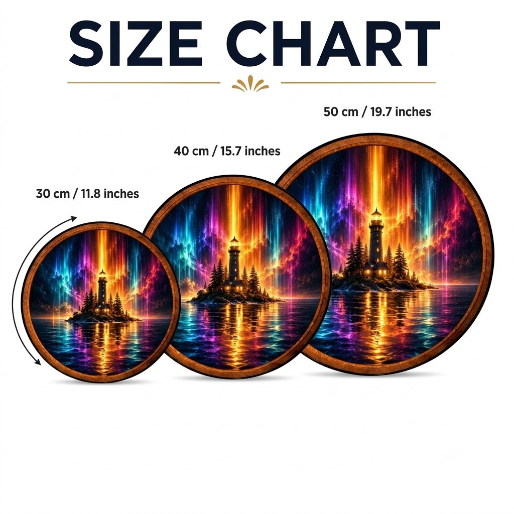Handcrafted Aurora Lighthouse Reflection LED Wall Art