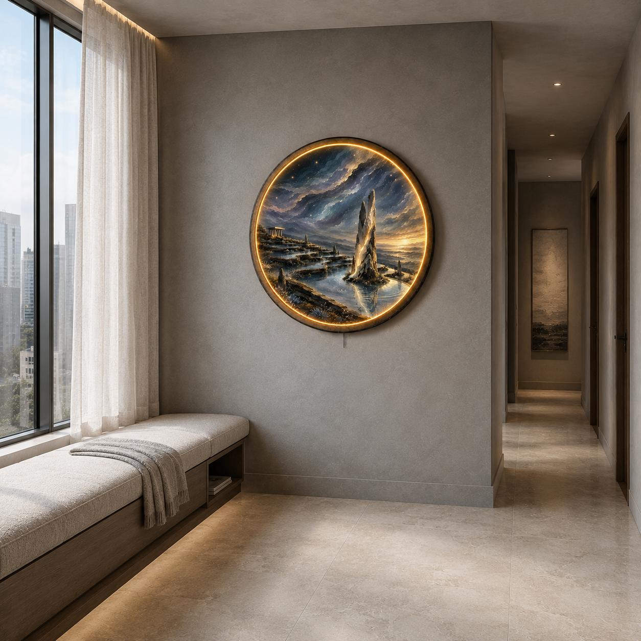 Astral Sanctuary LED Wall Art – Celestial Landscape Wall Decor