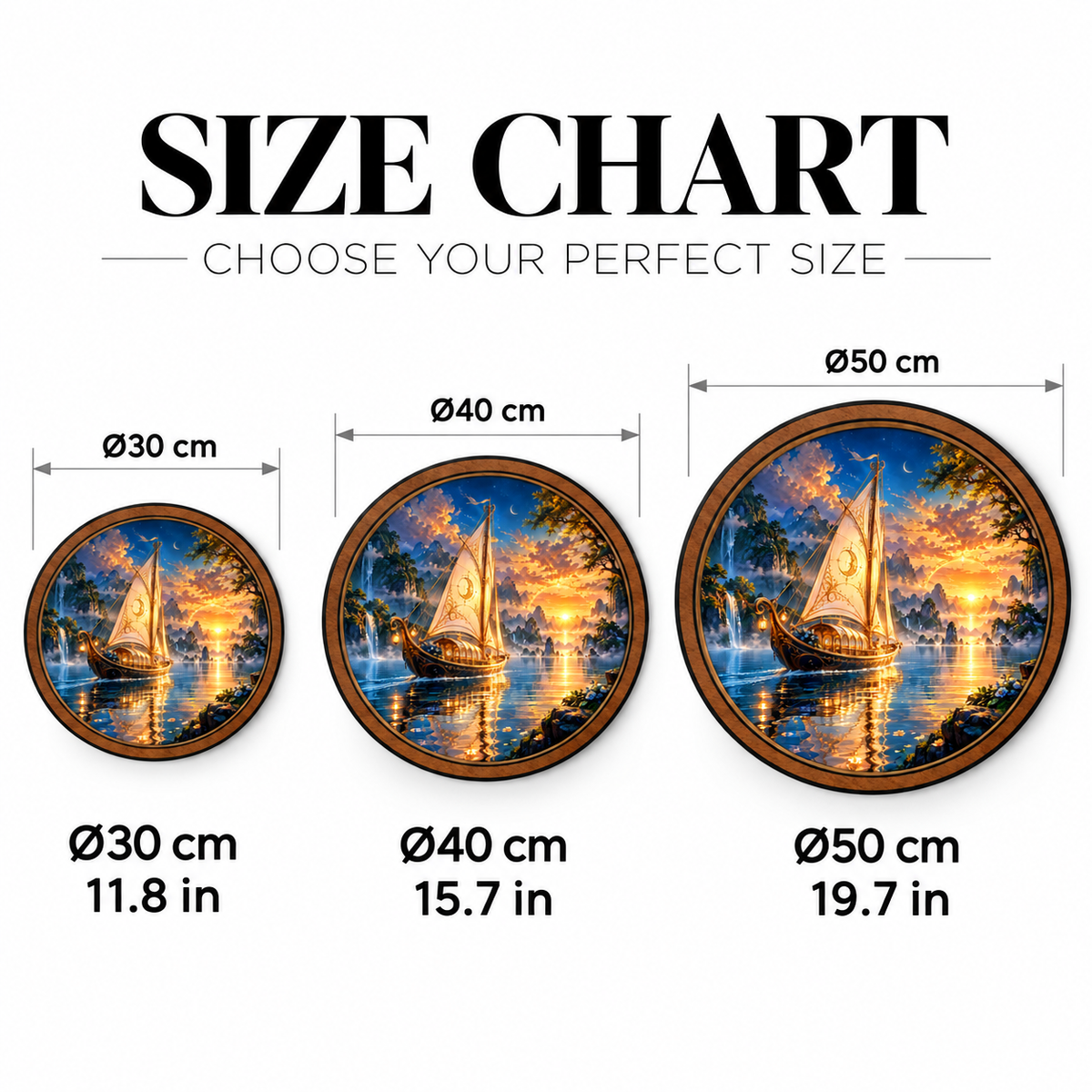 Celestial Passage – Fantasy Sailboat Sunset LED Wall Art