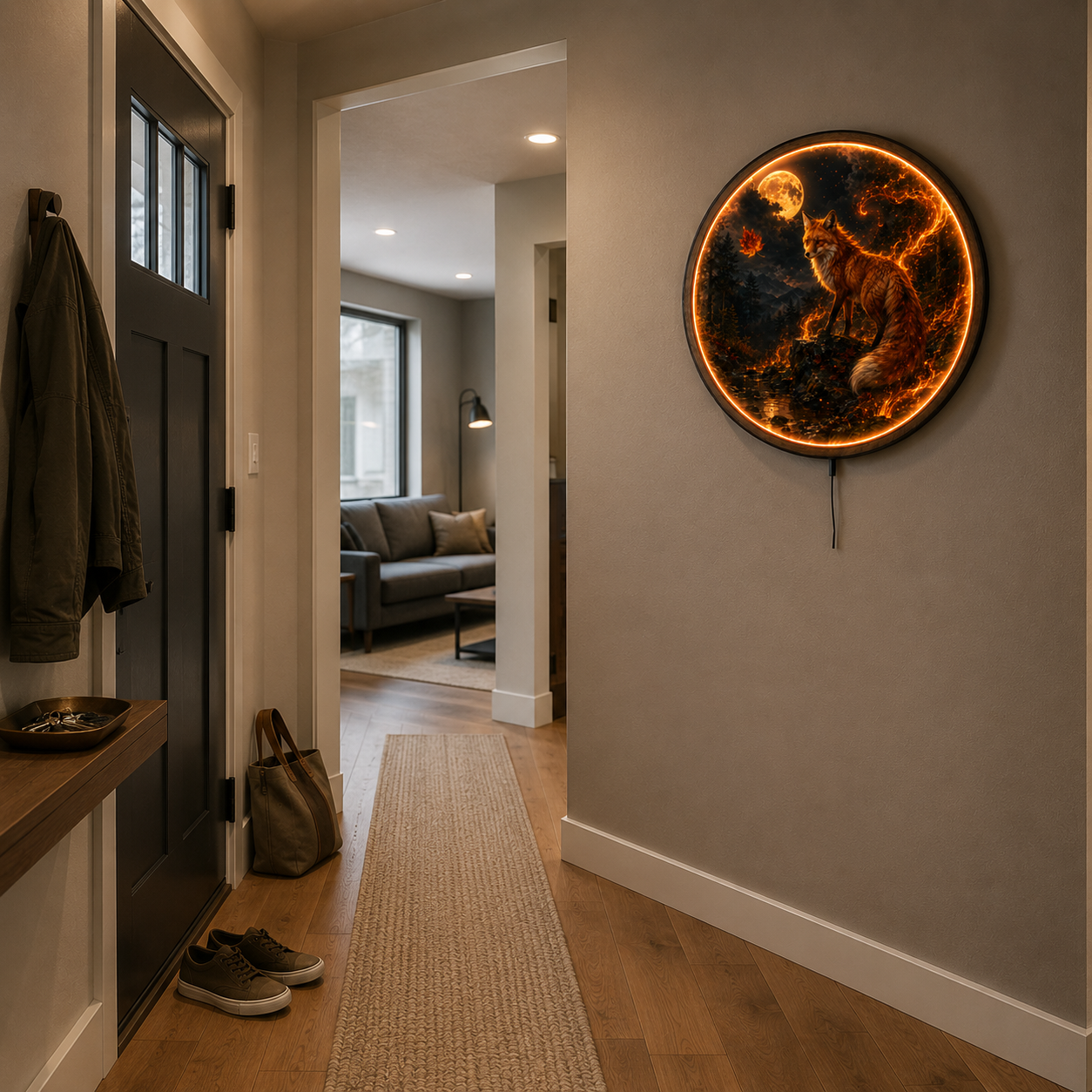 Ember Fox – Moonlit Autumn LED Wall Art