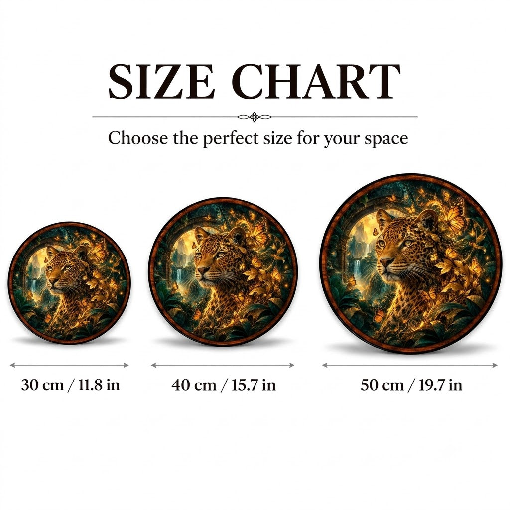 Golden Jungle Leopard – Handcrafted LED Wall Art