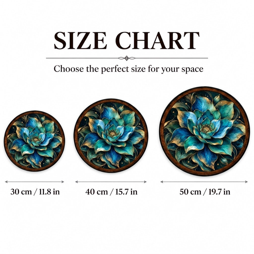 Sapphire Lotus – Handcrafted LED Wall Art