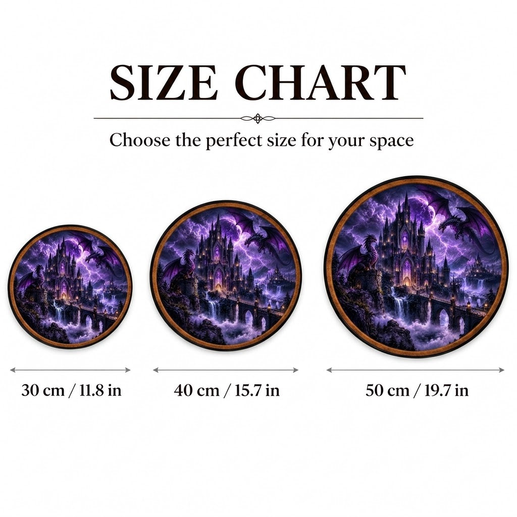 Dragon Kingdom – Handcrafted Round LED Wall Art