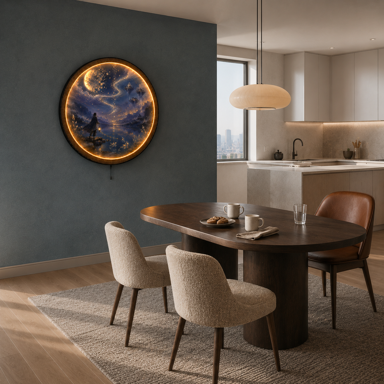 Path Beyond the Moon LED Wall Art – Celestial Fantasy Landscape