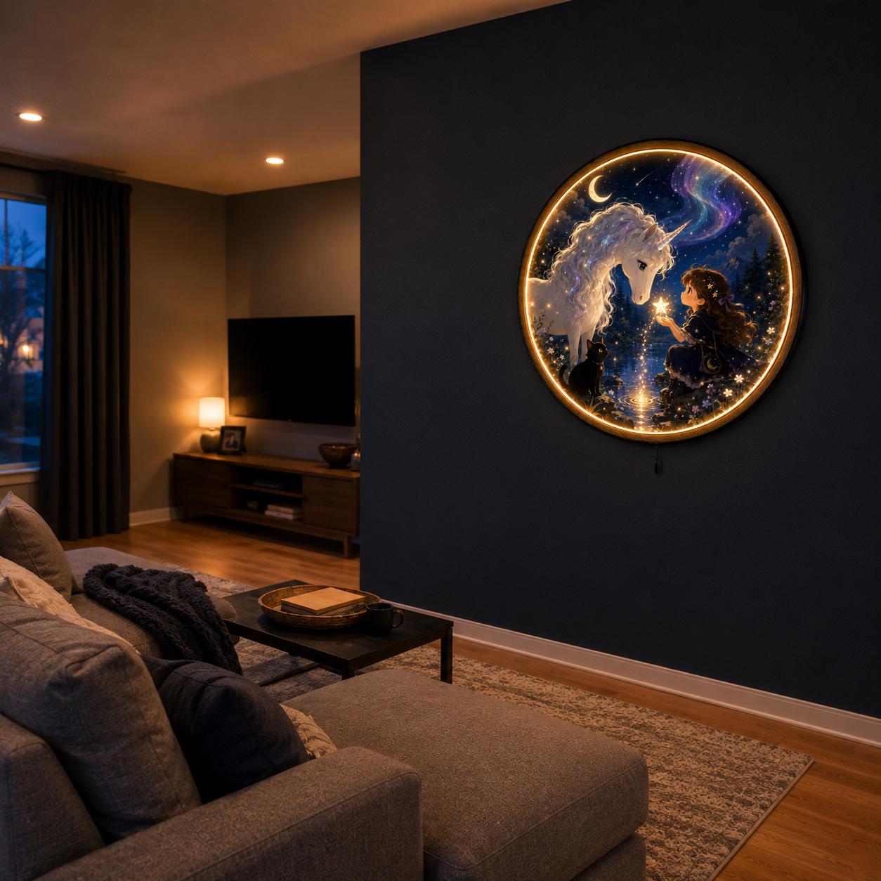 Starlight Promise LED Wall Art – Unicorn & Celestial Night Decor