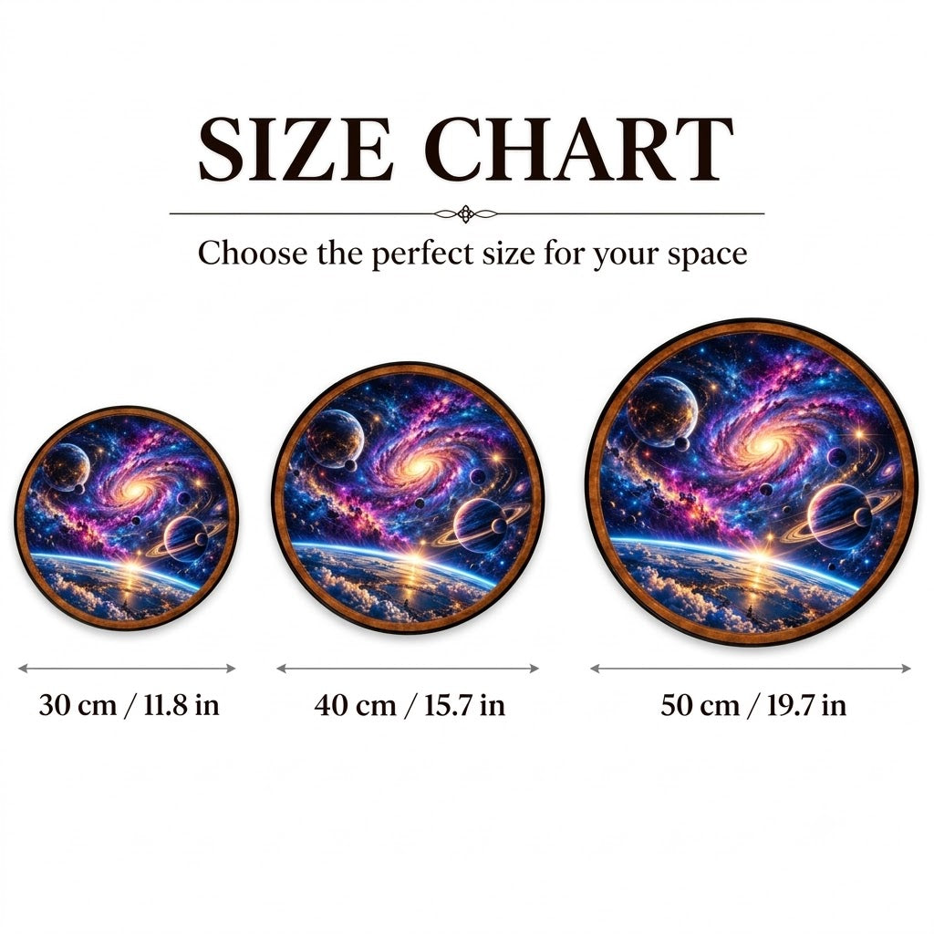 Cosmic Galaxy Vortex – Handcrafted Round LED Wall Art