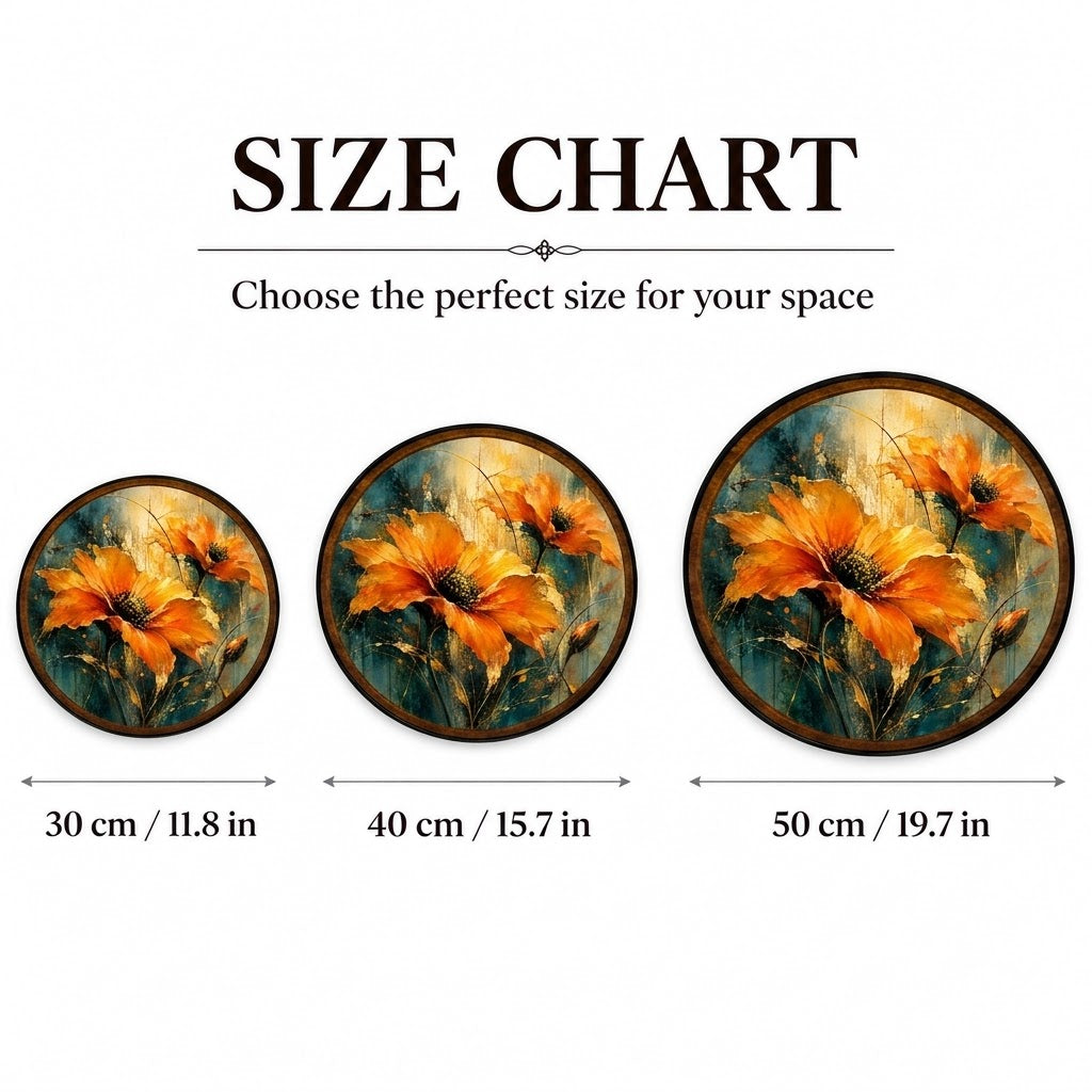 Golden Poppy – Handcrafted LED Wall Art | Orange Floral Wall Decor