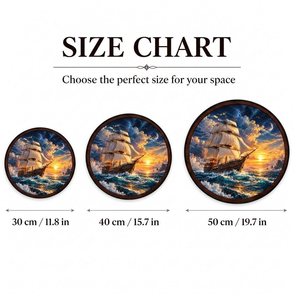 Majestic Sailing Ship, Ocean Sunset & Nautical – Handcrafted LED Wall Art