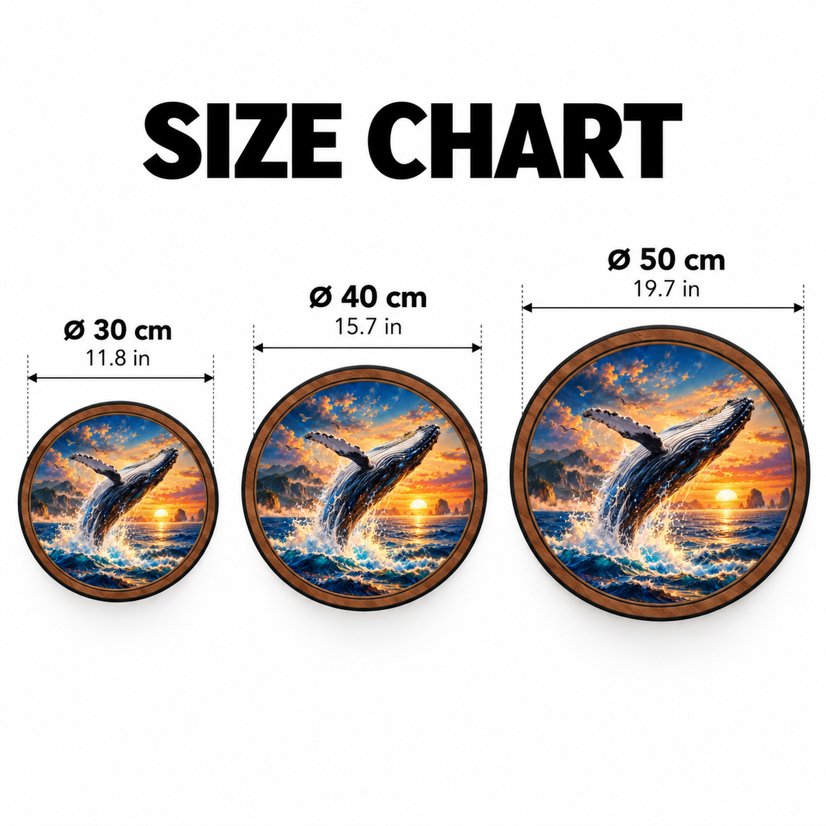 Ocean Giant – Breaching Whale Sunset LED Wall Art