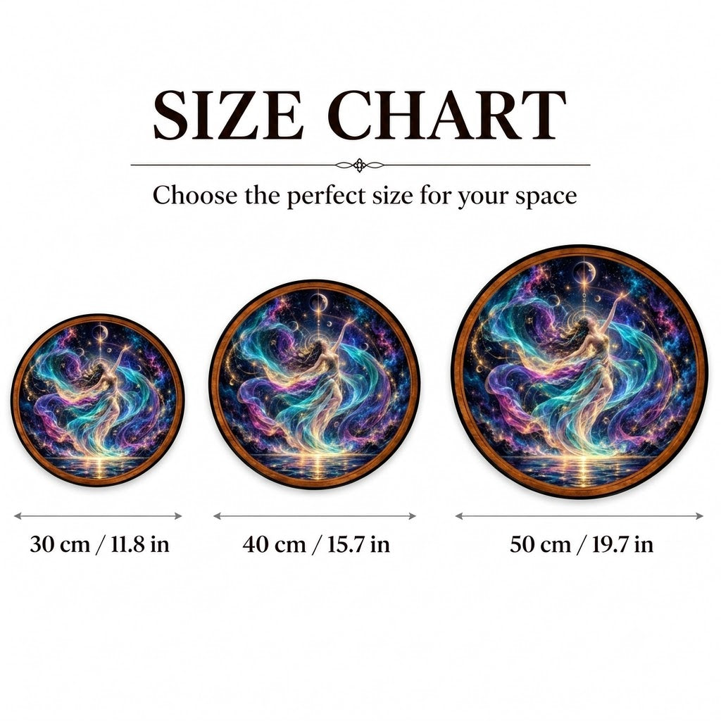 Celestial Goddess – Handcrafted Round LED Wall Art