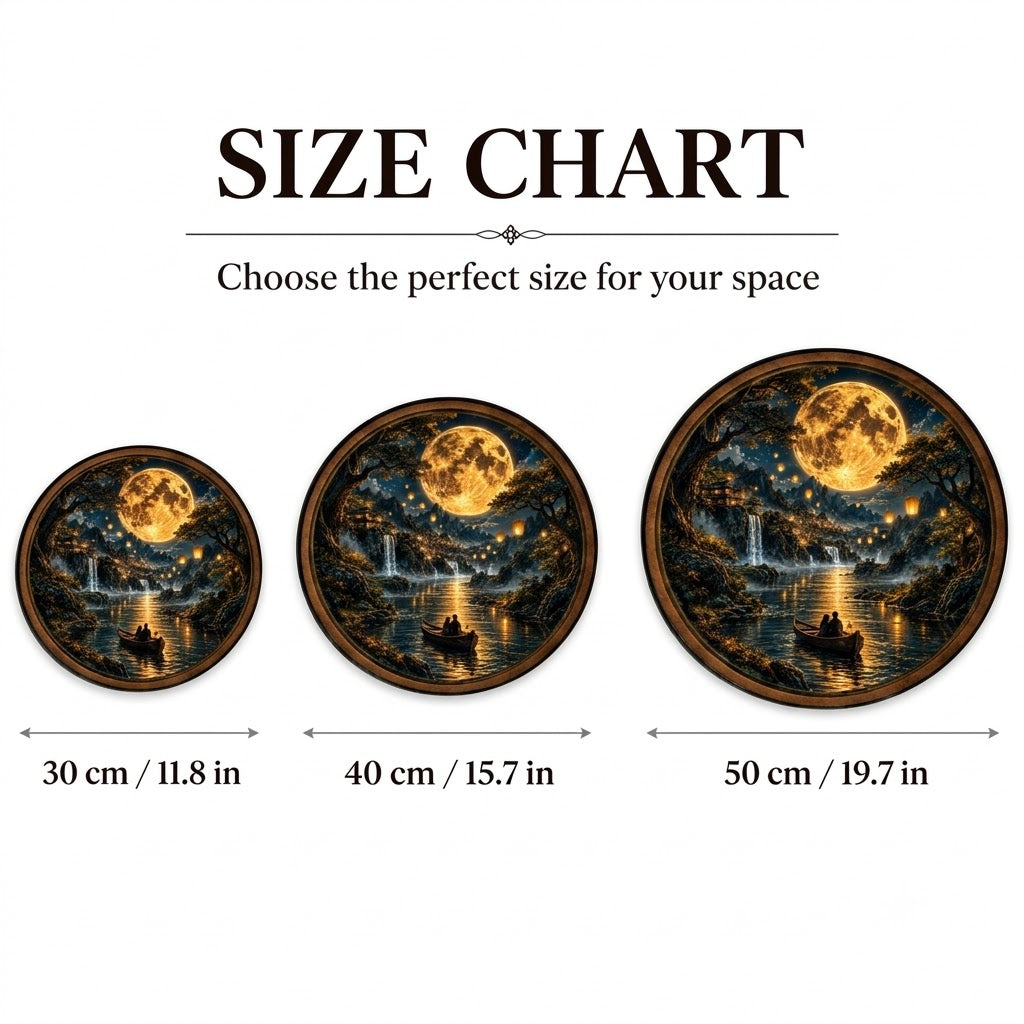 Handcrafted Golden Moon River LED Wall Art – Romantic Lantern-Lit Fantasy