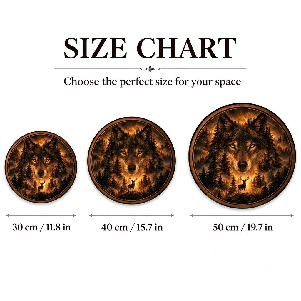 Handcrafted Wolf Spirit LED Wall Art – Mystic Forest Wolf & Stag Wildlife