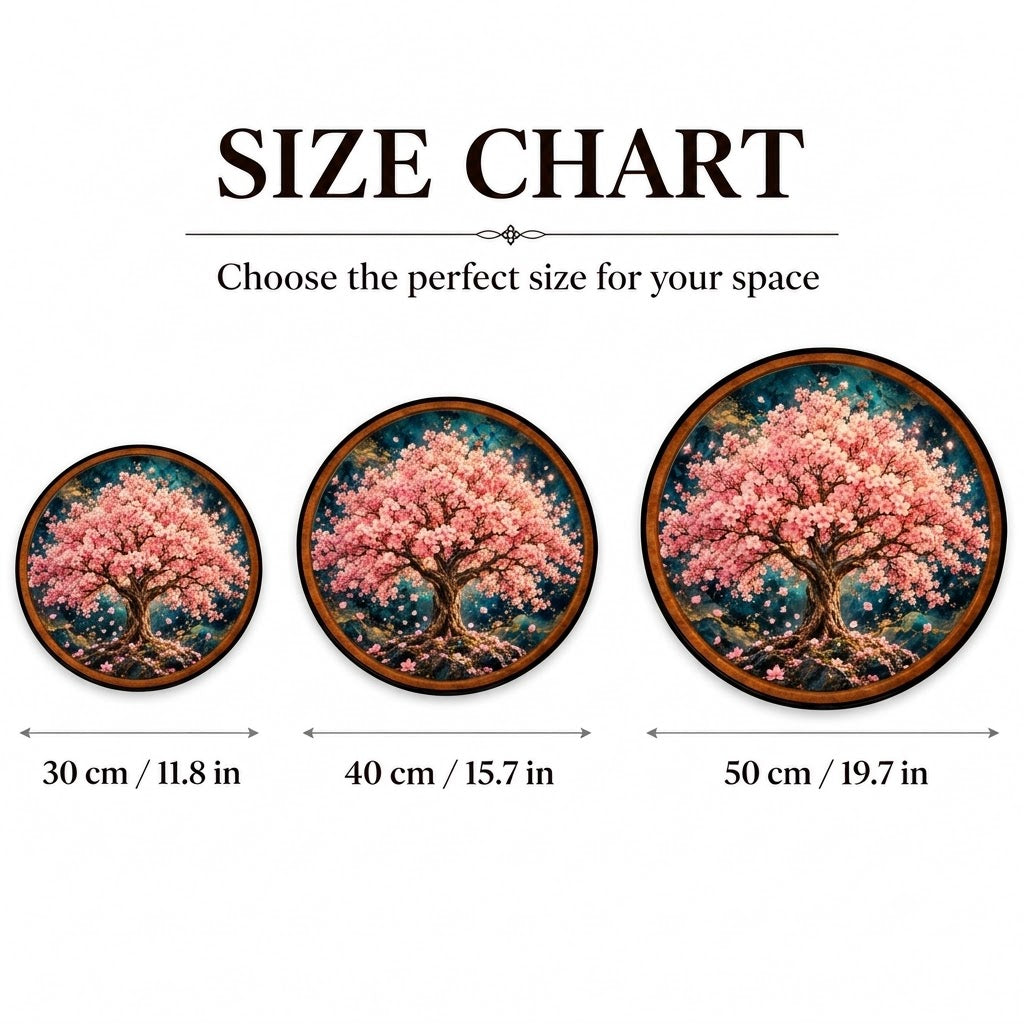 Blossom of Serenity – Handcrafted Round LED Wall Art