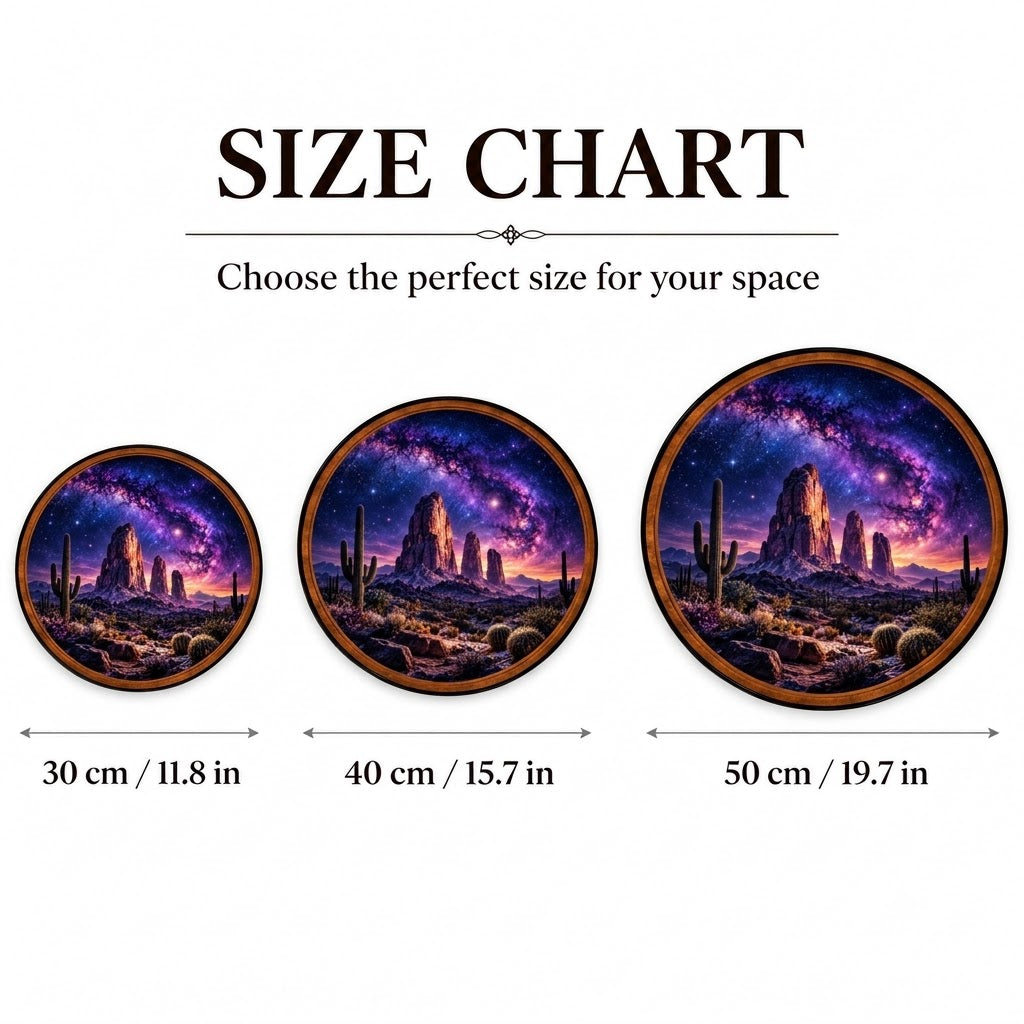 Cosmic Desert – Handcrafted Round LED Wall Art