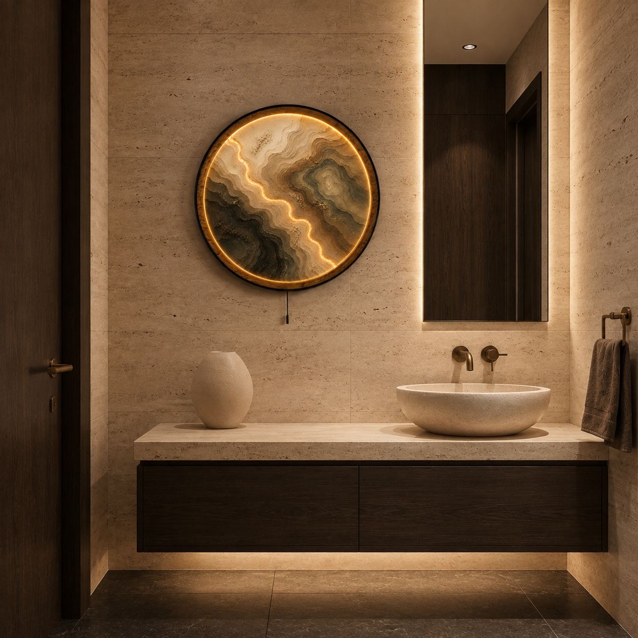 Terra Flow Abstract LED Wall Art – Modern Earth Landscape