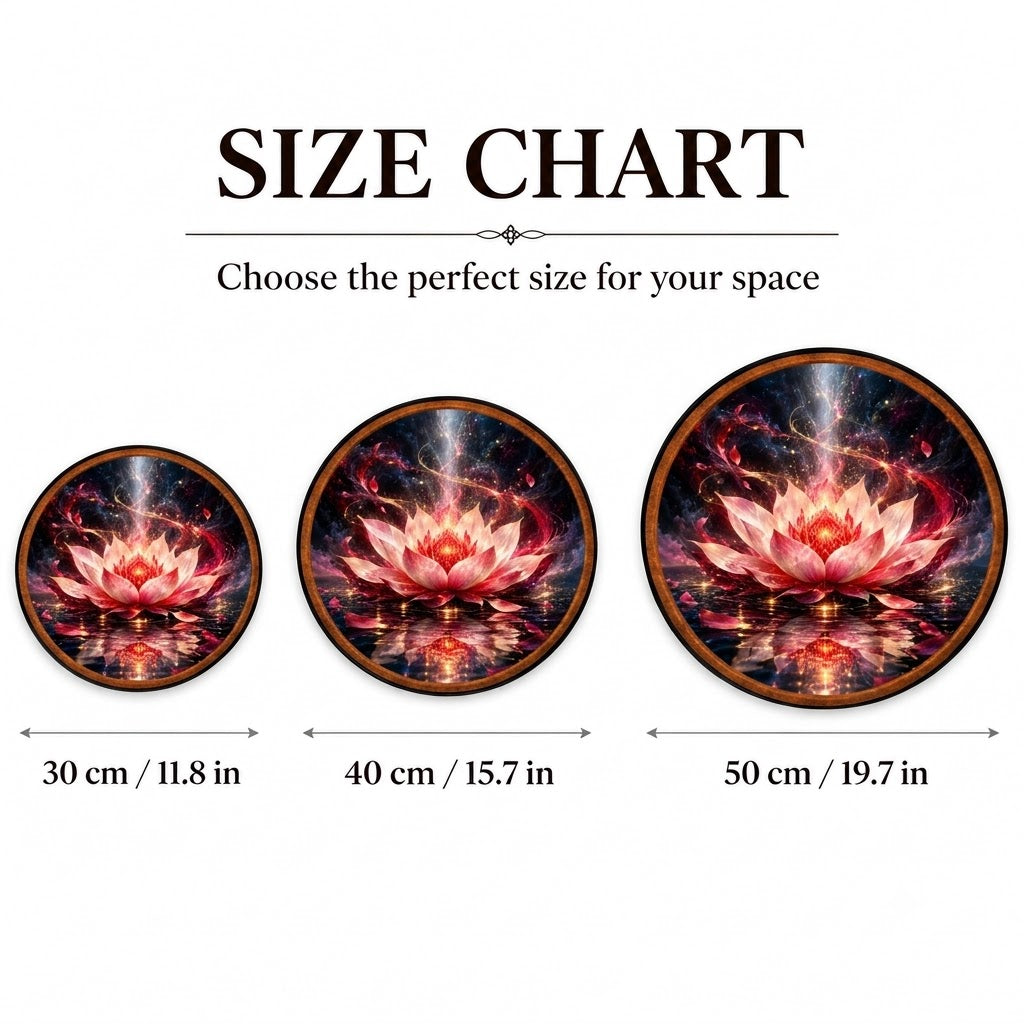 Phoenix Lotus – Handcrafted Round LED Wall Art