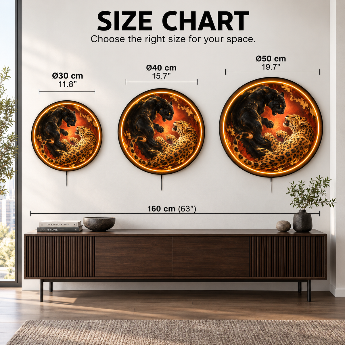 Black Panther & Leopard LED Wall Art – Wild Feline Decor